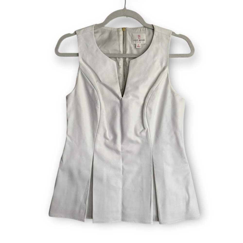 Julie Brown faux leather sleeveless top